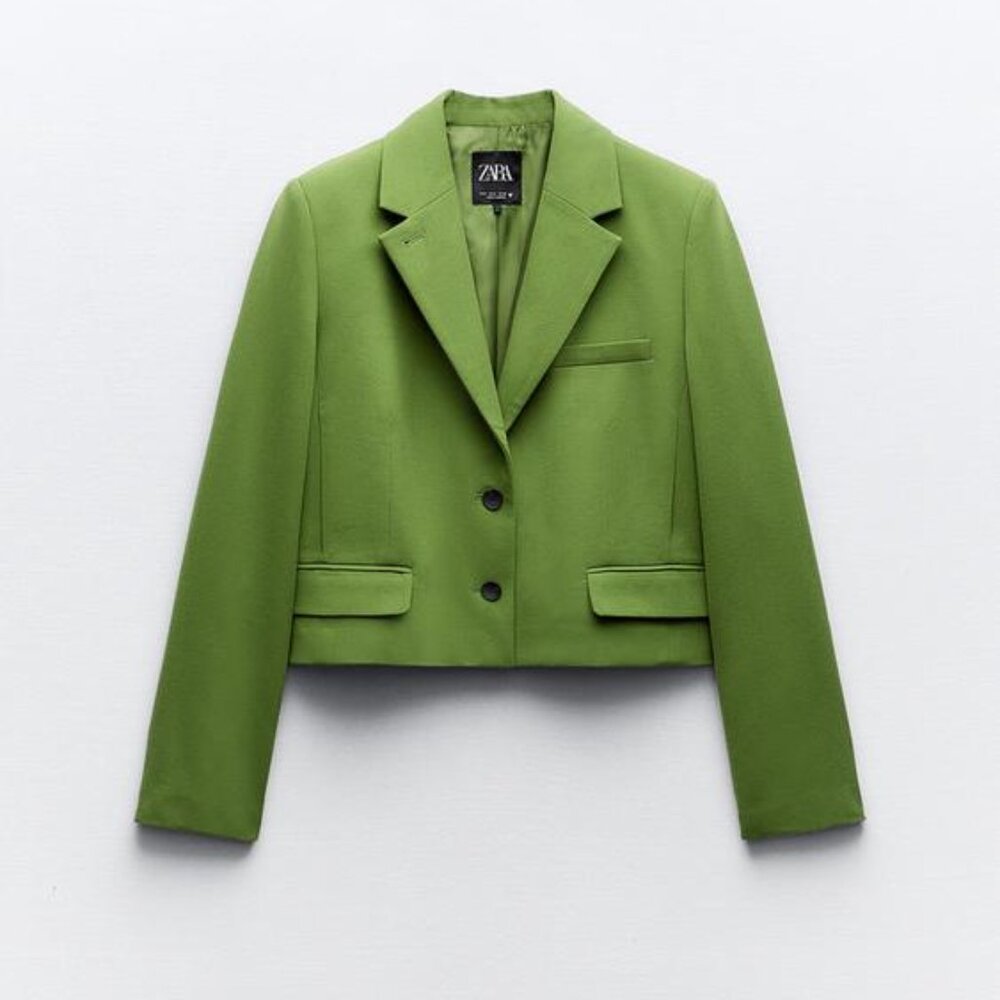 NWT Lawn Green Blazer FELT TEXTURE MULTI-POCKET BLAZER SZ XS Bundle Discount - Picture 8 of 12